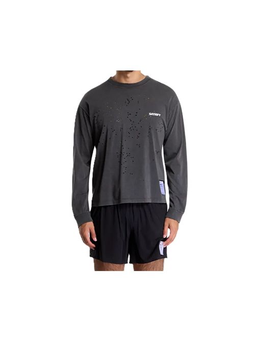 T-shirt MothTech™ longsleeve con effetto vissuto SATISFY | 11073-00A02AGEDBLACK SAB